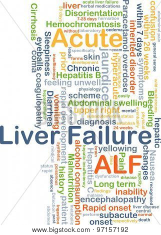 Background concept wordcloud illustration of acute liver failure ALF