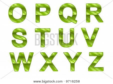 Lettere verdi Ecofriendly O-z con Pattern di erba