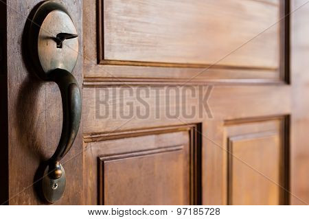 Wooden Door with Knob