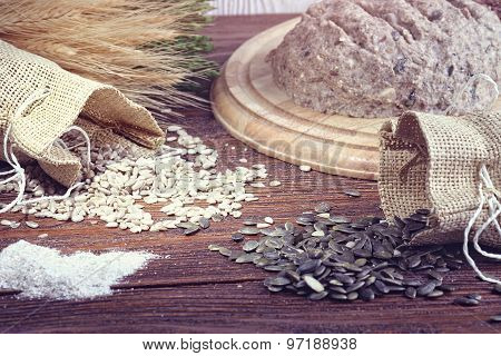 Sourdough Bread With Whole Grains And Sunflower