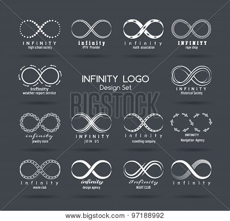 Set of vector infinity logo design