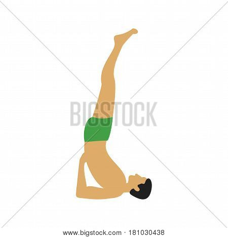 Pose, yoga, shoulderstand icon vector image. Can also be used for yoga poses. Suitable for mobile apps, web apps and print media.