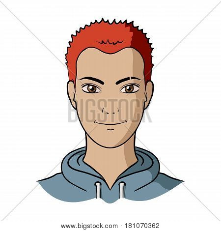 Avatar of a man with red hair.Avatar and face single icon in cartoon style vector symbol stock web illustration.