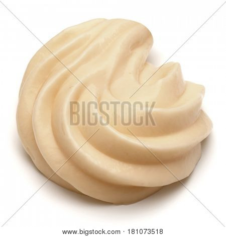 Mayonnaise swirl  isolated on white background cutout