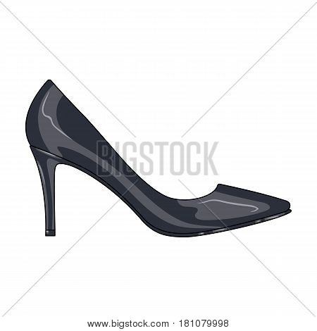 Black womens highheeled shoes exit in a dress.Different shoes single icon in cartoon style vector symbol stock web illustration.