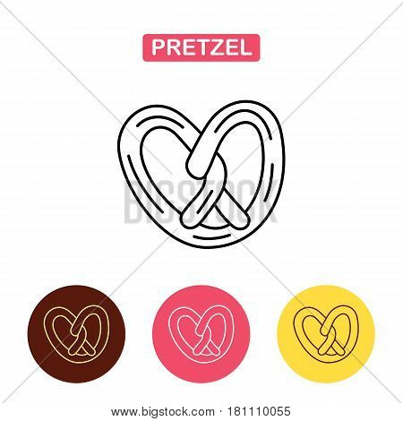 Pretzels icon in line style isolated. Bagel Icon.  . Oktoberfest symbol stock vector illustration. Bakery products image.