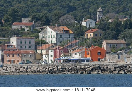 The colorful harbour of Veli Losinj in Croatia