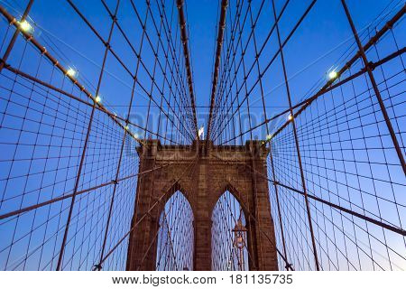 Brooklyn Bridge. Image of the famous Brooklyn Bridge at sunset