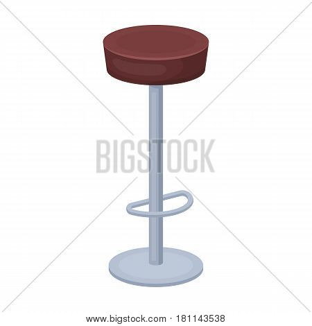 High chair seat near the bar. Bary chair to relax. Pub single icon in cartoon style vector symbol stock web illustration.