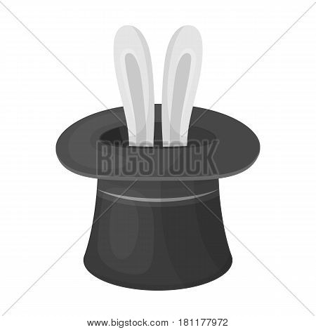 Ears of a hare in a hat. Foci.Party and parties single icon in monochrome style vector symbol stock web illustration.