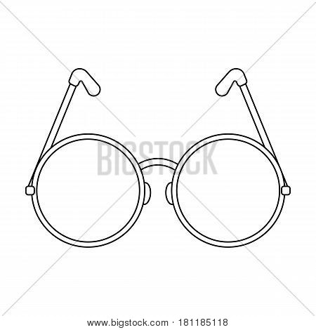 Round glasses in a pink frame.Hippy single icon in outline style vector symbol stock illustration .