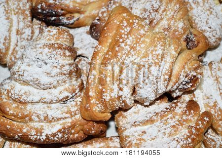 Neapolitan Sfogliatelle Stuffed With Ricotta Cheese And Chocolate Cream