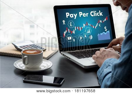 Ppc - Pay Per Click Concept Businessman Working Concept