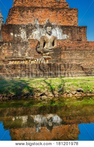 Sukhothai, Thailand - January 16 2017: Wat Mahathat Temple In The Precinct Of Sukhothai Historical P