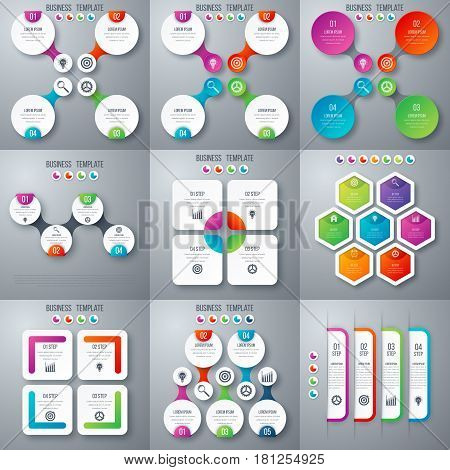 Set with infographics. Data and information visualization. Template. Stock vector