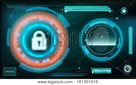 Technology background. Storage and protection of information. Stock vector illustration.