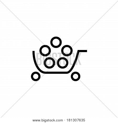 Vector linear ashopping cart icon, eps 10
