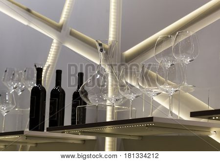 CRACOW POLAND - NOVEMBER 17 2016: International Wine Trade Fair ENOEXPO in Cracow is a professional event dedicated to wine. Every year the producers of wine from all around the world meet the importers distributors and representatives. Cracow. Poland