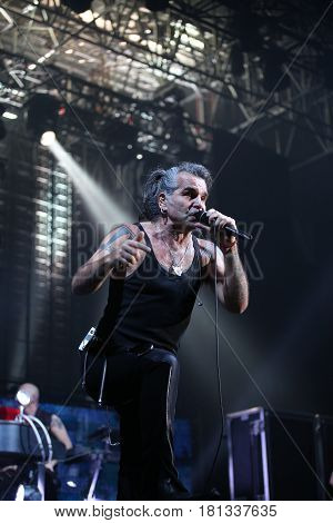 Padua Padova, Pd, Italy - March 29, 2017: Piero Pelu The Vocalist Of Litfiba An Italian Rock Band On