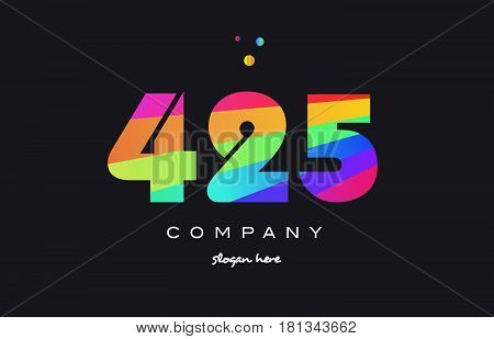 425 Colored Rainbow Creative Number Digit Numeral Logo Icon