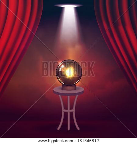 Magic Show poster design template. Magic show flyer design. Magical illusion fiction in theater