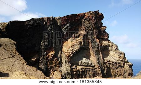 Beautiful lava mountain in Madeira island, Portugal