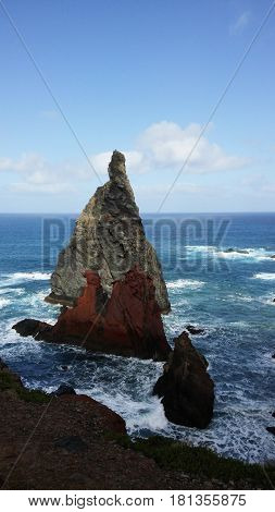 Beautiful lava mountain in Madeira island, Portugal