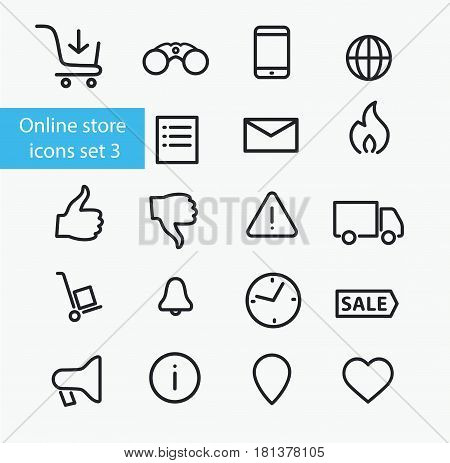 Vector online store icons set number three