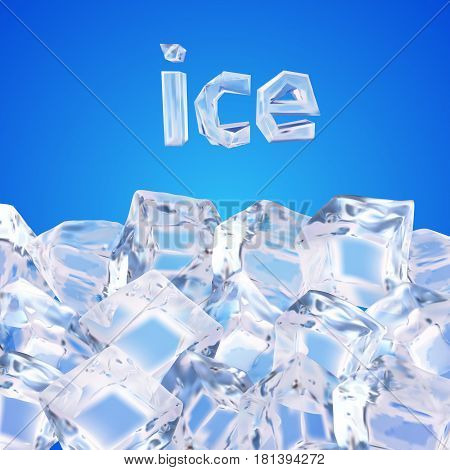 Vector illustration made with gradient mesh.Background with ice cubes