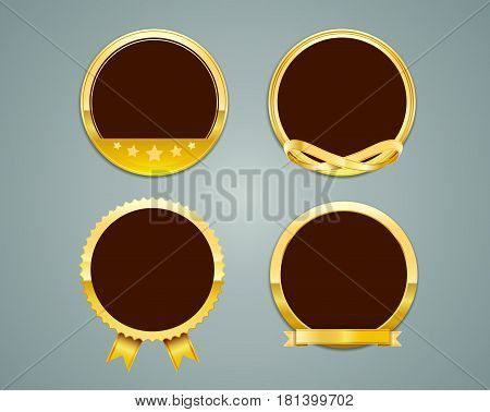 Vector Badges and label of Gold Seal Set illustration vector