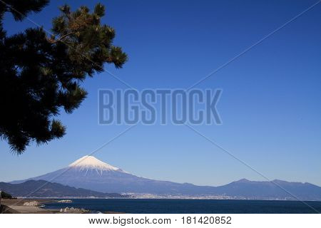 Mt. Fuji And Sea, View From Mihono Matsubara In Shizuoka, Japan
