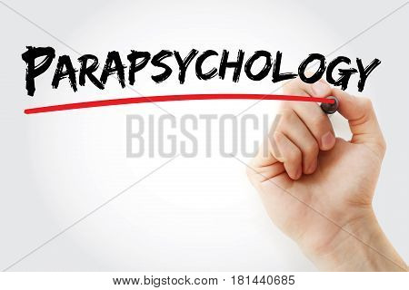 Hand Writing Parapsychology With Marker