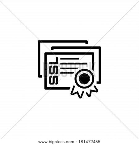 SSL Certificates Icon. Flat Design Isolated Illustration.