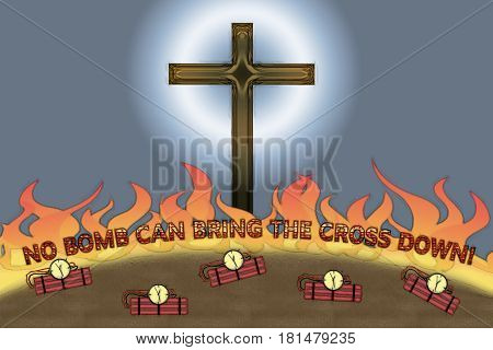 No Bomb Can Bring The Cross Down