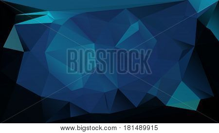 Dark blue low polygonal texture abstract vector background. Gradient futuristic space backdrop. Horizontal layout blueish polygons.