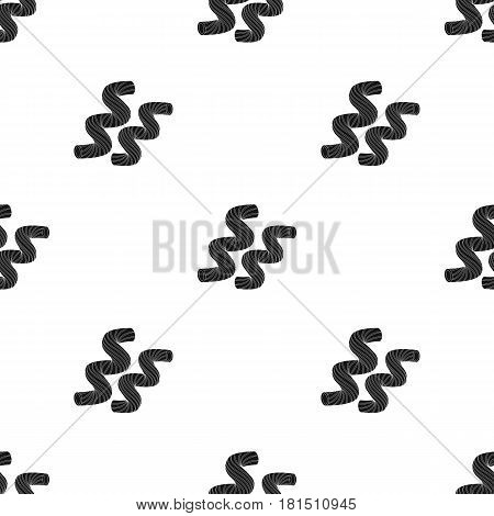 Cavatappi pasta icon in black style isolated on white background. Types of pasta pattern vector illustration.