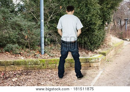 Rear View Man Peeing Image & Photo (Free Trial) | Bigstock
