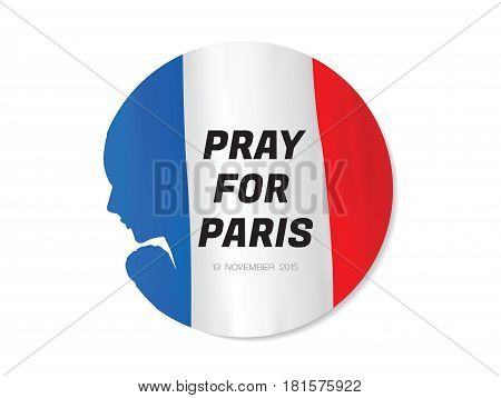 pray for paris france flag vector illustration