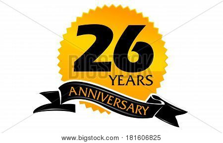 26 Years Ribbon Anniversary Congratulation Celebration Ceremony