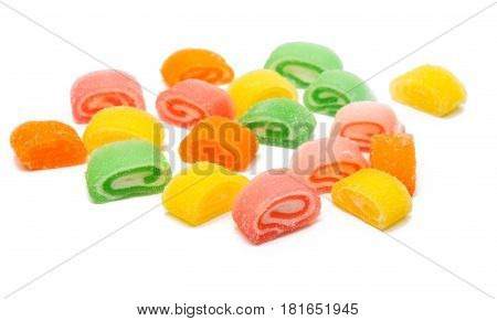 gummi fruit candy isolated on white background