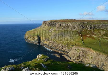 Scotland's rugged landscape and fields on Skye.
