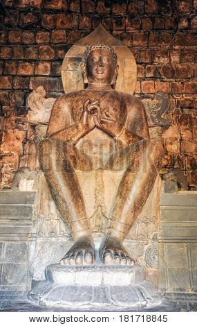 Buddha Statues Of Mendut Buddhist Temple In Central Java