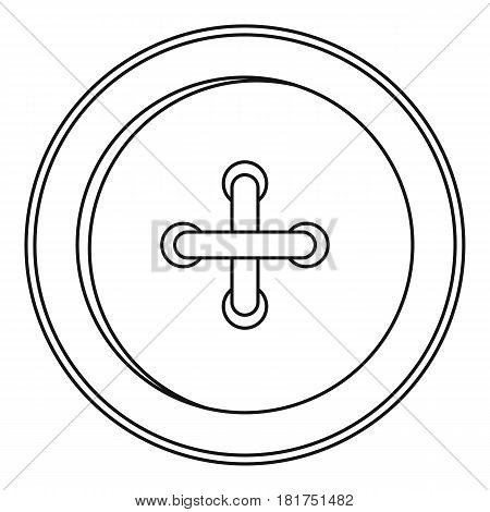 Round sewn button icon. Outline illustration of tound sewn button vector icon for web