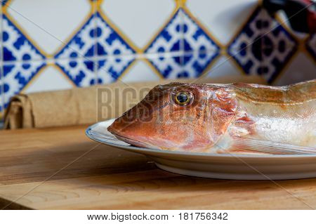 Fresh Fish With Red Scales