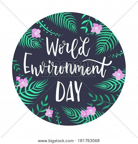 Earth day concept. Save planet. World environment day lettering inscription background. Vector illustration.