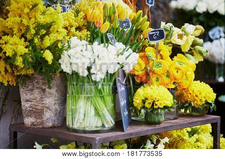 Outdoor Flower Market In Paris, France