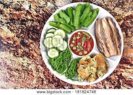 Spicy Shrimp Paste Dip As Nam Prik Kapi