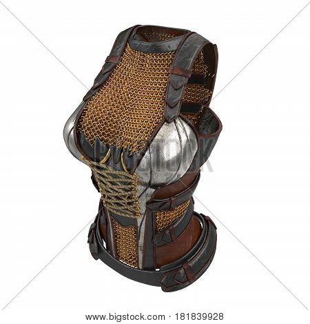 Female armor on the body with chain mails . 3d illustration