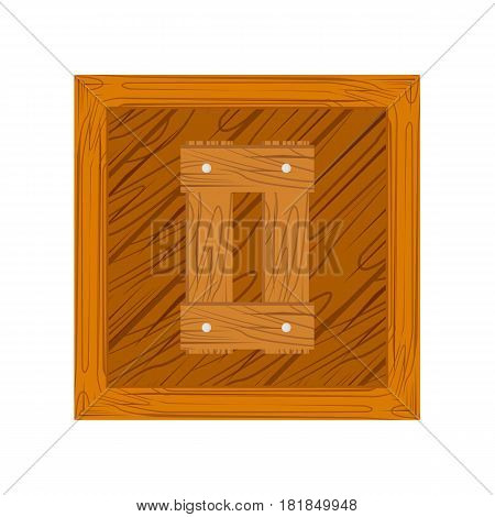 wooden block alphabet O letter icon isolated on white background