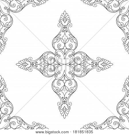 The seamless beautiful pattern on a white background.